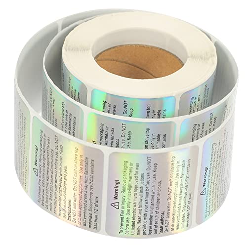 PERSELOSO 1 Rolle Bunte Warnaufkleber für Kerzen Sicherheitsetiketten für Wachs Schmelzprodukte Leicht Anzubringen für Haushalt Garage und Büro von PERSELOSO