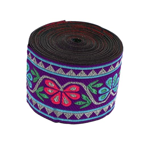 PERSELOSO 1 Rolle Dekoratives Jacquard Ethnisches Blumenmuster für DIY Kleidung Bastelprojekte und Accessoires Langlebig Elegant für Heimdekoration und Näharbeiten von PERSELOSO