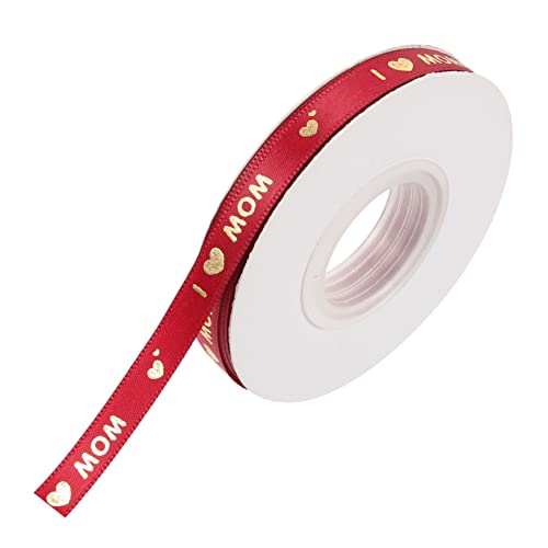 PERSELOSO 1 Rolle Geschenkband für Muttertag Satinband mit Goldprägung Vielseitig Einsetzbar für Boxen Blumenverpackung Diy Dekoration Romantisch und Elegant PERSELOSO 1 Rolle Geschenkband für Muttertag Satinband mit Goldprägung Vielseitig Einsetzbar für Boxen Blumenverpackung Diy Dekoration Romantisch und Elegant von PERSELOSO