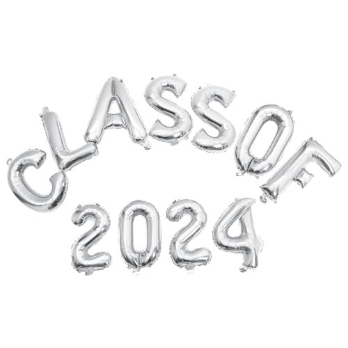 PERSELOSO 1 Satz Abschlussfeier Dekorationsset Aluminium Folienballons für Graduierung Vielseitig Einsetzbar für Wände Tische und Fenster Kreative Designs Silber für Unvergessliche Feiern von PERSELOSO