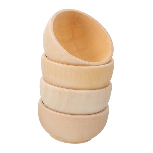 PERSELOSO 1 Satz Diy Holzschalen Für Unfertige Schalen Holz Zum Malen Und Dekorieren Fantasie Und Handwerklichkeit 4 Stück von PERSELOSO