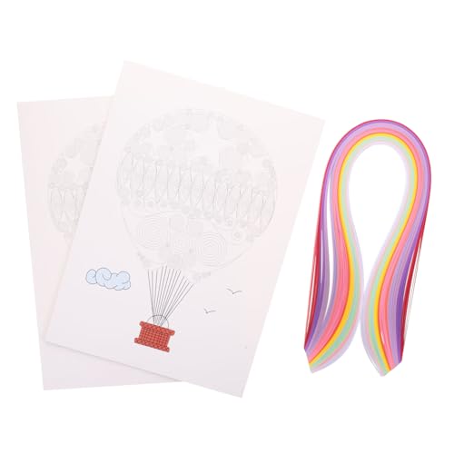 PERSELOSO 1 Satz Heißluftballon Origami -Werkzeug Anfänger Sammelalbum liefert Streifen Eisstockschießen für Handwerk bunt handgemachte Versorgung Quilling-Papiermaterial-Kit von PERSELOSO