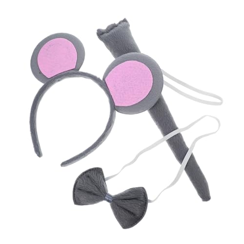 PERSELOSO 1 Satz Mäuseohren Haarschmuck Set für Erwachsene Teiliges Kostümzubehör mit Haarreif Fliege und für Partys Cosplay und Besondere Anlässe von PERSELOSO