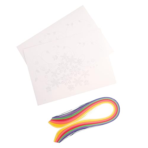 PERSELOSO 1 Satz Papierkunstwerkzeugset Herstellung Streifen Handwerk Bausatz Basteln Quilling-Papiermaterial-Kit Quilling-Werkzeuge und -Zubehör gemustertes Papier von PERSELOSO