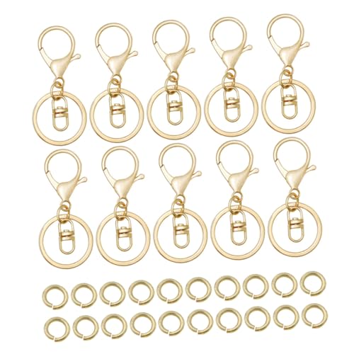 PERSELOSO 1 Satz Schlüssel anhänger Schlüsselkette Zubehör Klaue Hummer mit Karabinerverschlüsse aus Metall Karabinerhaken Schlüsselanhänger Karabinerverschluss Metallverschluss Eisen Golden von PERSELOSO