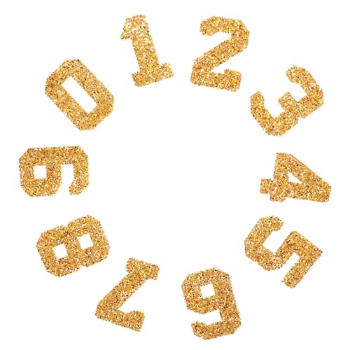 PERSELOSO 1 Satz Strasszahlen Bügelpatches für Kleidung DIY Applikationen mit Glitzersteinen Passend für Reparatur und Dekoration von Outfits Goldene Zahlen für Handarbeiten und Kreative PERSELOSO 1 Satz Strasszahlen Bügelpatches für Kleidung DIY Applikationen mit Glitzersteinen Passend für Reparatur und Dekoration von Outfits Goldene Zahlen für Handarbeiten und Kreative von PERSELOSO
