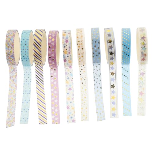 PERSELOSO 10 Rollen Washi Tape Set Dekoratives Klebeband mit Goldfolie Geeignet für Scrapbooking DIY Bastelprojekte Tagebuch und Geschenkverpackung Stilvolle Designs für Kreative Dekoration von PERSELOSO