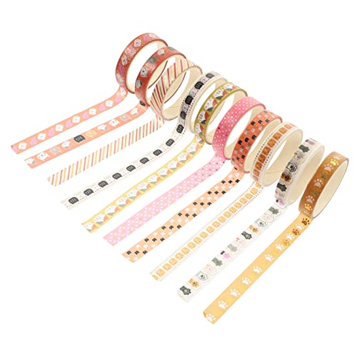 PERSELOSO 10 Rollen Washi Tape mit Haustier Motiven für Scrapbooking und Journaling Dekorative Klebebänder für DIY Projekte Pack Hochwertigem Papier von PERSELOSO