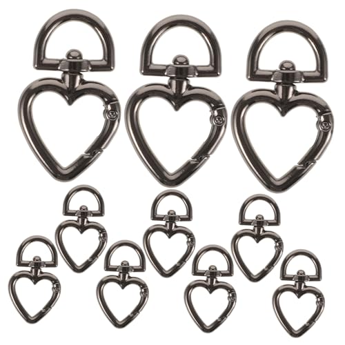 PERSELOSO 10 Stück D Förmige Metall Karabiner Clips Robuste Federschnallen für Schlüsselanhänger Taschen DIY Bastelprojekte und Outdoor Aktivitäten Schwarz von PERSELOSO