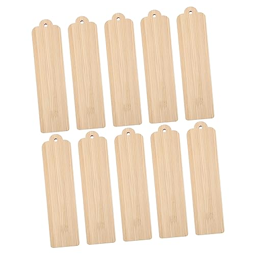 PERSELOSO 10 Stück DIY-Lesezeichenmaterialien retro unvollendet Etiketten Buchmarken Holzanhänger DIY Lesezeichen Bastel-Lesezeichen aus Holz selber machen Lesezeichen aus Holz zum Basteln von PERSELOSO