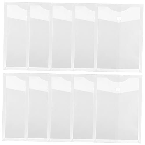 PERSELOSO 10 Stück Dokumententaschen mit Knopfverschluss Transparente Aufbewahrungstaschen für Schule Büro und Zuhause für Belege Karten und Papiere Format von PERSELOSO