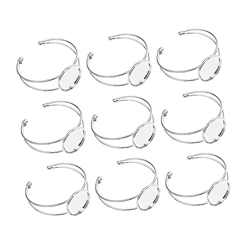 PERSELOSO 10 Stück Kupfer Armband Fassung DIY Schmuckherstellung Zubehör Verstellbare Handgelenk Basen für Armbänder für Kreative Projekte und von PERSELOSO