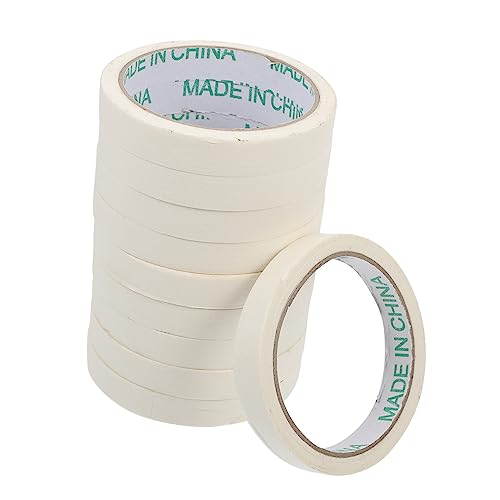 PERSELOSO 10 Stück Malerkreppband Weißes Krepppapier Klebeband für Auto und Wandlackierung Handreißbar Stark Haftend für Präzise Abdeckung und Markierungen von PERSELOSO