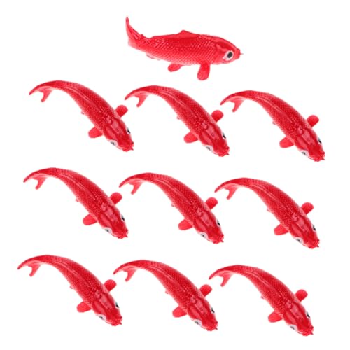 PERSELOSO 10 Stück Mini Koi Fischfiguren Teiliges aus Harz Realistische Dekoration für Aquarien Garten und DIY Projekte Hochwertige Miniaturfische für Einen Lebensechten Look von PERSELOSO