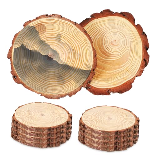 PERSELOSO 10 Stück Runde Unlackierte Holzdiscs für DIY Untersetzer Kreative Heimdekoration und Rustikale Hochzeitsmittelstücke PERSELOSO 10 Stück Runde Unlackierte Holzdiscs für DIY Untersetzer Kreative Heimdekoration und Rustikale Hochzeitsmittelstücke von PERSELOSO