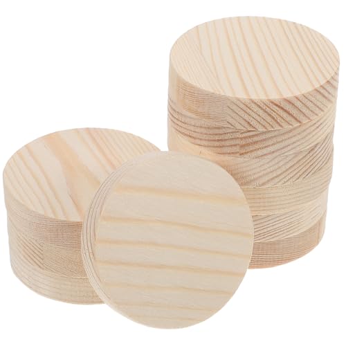 PERSELOSO 10 Stück Teiliges Handgefertigter Runder Holzscheiben Durchmesser Dicke Naturbelassenem Holz für DIY Projekte Basteln und Kreative Dekorationen von PERSELOSO