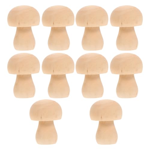 PERSELOSO 10 Stück Teiliges Holzpilz DIY Bastelset Natürliche Holzpilz Dekoration Ungiftig Sicher für Bemalen Kreative Graffiti Spielzeuge Feinmotorik und Fantasie von PERSELOSO