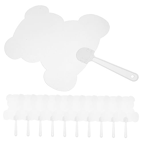PERSELOSO 10 Stück Teiliges Transparente Diy Handfächer für Leere Graffiti Fans Bärenform zum Malen und Basteln für Bühnenaufführungen und Dekoration von PERSELOSO