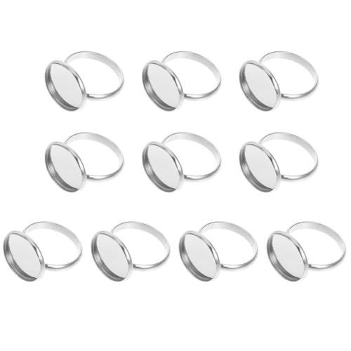 PERSELOSO 10 Stück Teiliges Verstellbare Edelstahl Ringhalter Ringe Unterlage für DIY Schmuckherstellung Langlebig Kratzfrei Praktische Schmuckzubehör von PERSELOSO