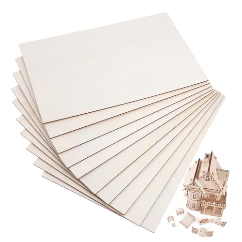 PERSELOSO 10 Stück Unbearbeitete Holzplatten für DIY Bastelprojekte Blanko Holzplatten für Malen Schnitzen und Gravieren Holzmaterialien für Kreative Handwerksarbeiten von PERSELOSO