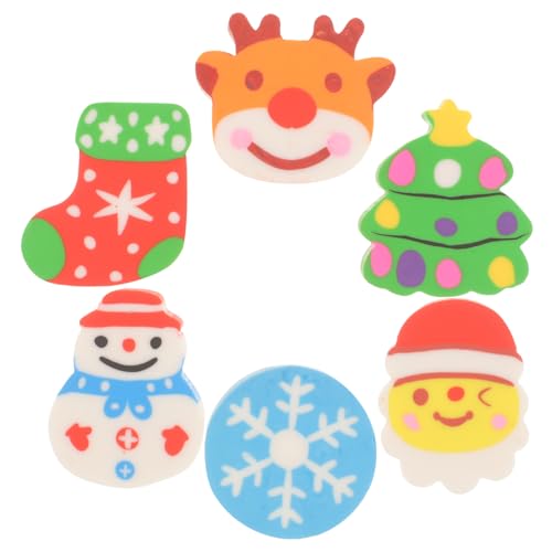 PERSELOSO 10 Stück Weihnachtsradiergummis Elch für Bunte Cartoon Schreibwaren für Kindertag und Weihnachten Praktische Sammlerstücke für Schule und Party von PERSELOSO