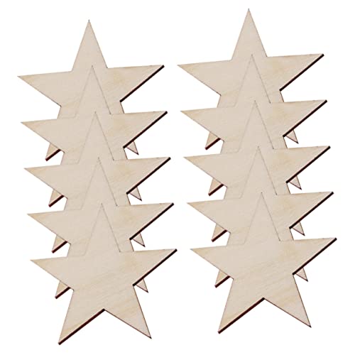 PERSELOSO 100 Stück DIY Bastel Holzscheiben Sternform Unfertige Holzchips für Kreative Malprojekte für Weihnachten und Bastelsets von PERSELOSO