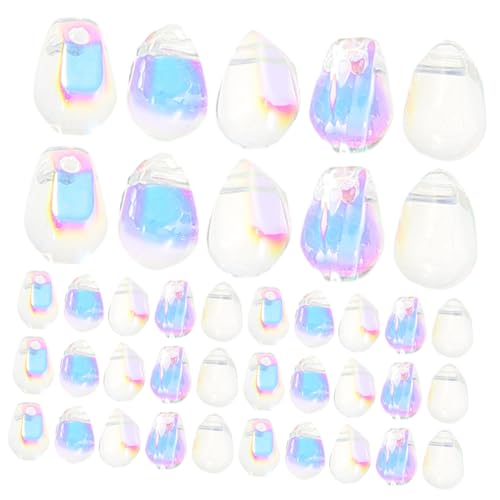 PERSELOSO 100 Stück DIY Perlen für Schmuckherstellung Farbverlauf Wassertröpfchen Perlen für Armbänder Ohrringe und Bastelprojekte für Kreative Dekorationen und von PERSELOSO
