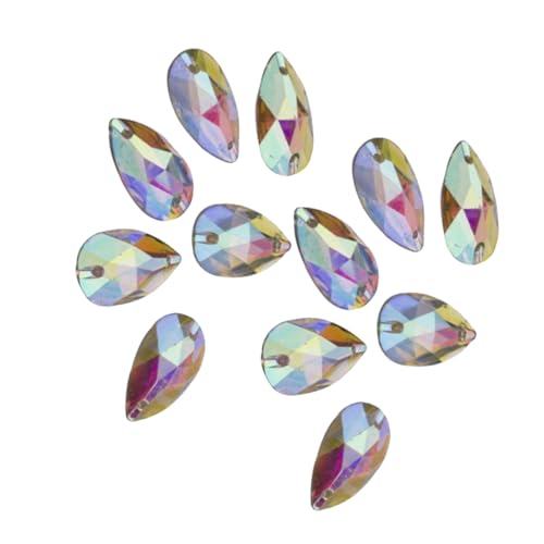 PERSELOSO 100 Stück Fantasy Resin Diamond Basteln nähen Rosa Reiz verschönern ab Tränenkristallperle Flatback-Kristalle Flache Kristalle Strasssteine Strassanhänger aus Harz Tropfen Strass von PERSELOSO