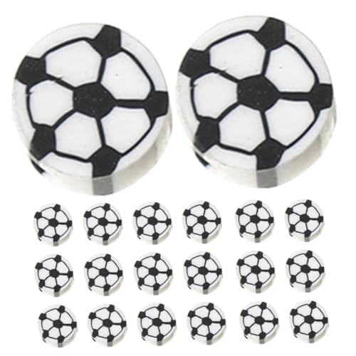PERSELOSO 100 Stück Fußball Perlen für DIY Schmuckherstellung Soft Perlen für Armbänder Ohrringe Bastelmaterial für Sportliebhaber und Kreative Projekte von PERSELOSO