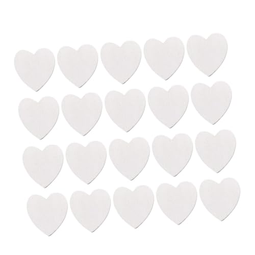 PERSELOSO 100 Stück Herzförmige Weiße Holzscheiben DIY Bastelstücke für Handwerk Dekorationen Party Hochzeit Desktop Ornamente Holzstücke für Kreative Deko von PERSELOSO
