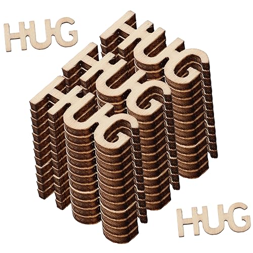 PERSELOSO 100 Stück Holzbuchstaben Hug Bastelset DIY Holzschneider für Kreative Dekorationen für Hochzeiten und Feiertage von PERSELOSO