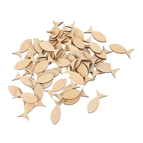 PERSELOSO 100 Stück Holzfisch Dekorationen DIY Bastelsets für Holzschneider für Kreative Projekte und Malen Party und Tischdeko von PERSELOSO