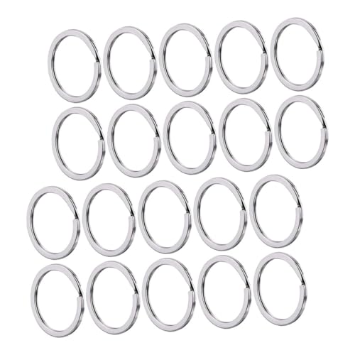 PERSELOSO 100 Stück Metall Schlüsselringe Flache Teilung Schlüsselanhänger für DIY Bastelprojekte und Langlebig für Schlüssel und Persönliche Accessoires von PERSELOSO