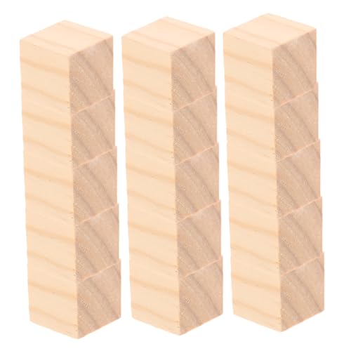 PERSELOSO 100 Stück Naturbelassene Holzwürfel Glatte Unbehandelte Holzklötze für DIY Basteln Schnitzen Stapeln Kreative Lernspiele und Vielseitige Handwerksprojekte von PERSELOSO