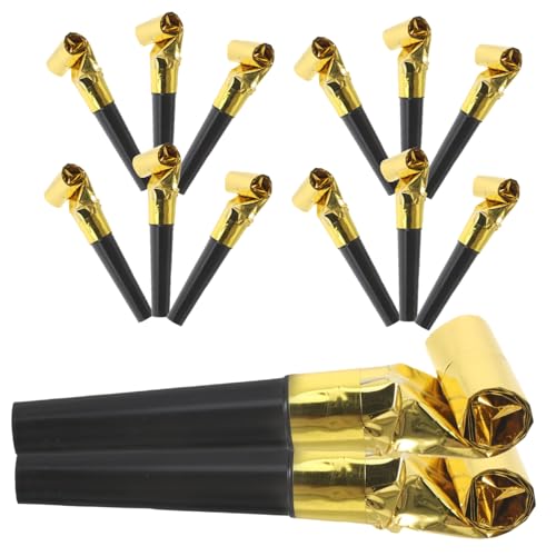 PERSELOSO 100 Stück Partytröten Bläser für Geburtstagsfeiern Schwarz Gold Einfache Dekoration Party Accessoires für Fröhliche Anlässe für Erwachsene PERSELOSO 100 Stück Partytröten Bläser für Geburtstagsfeiern Schwarz Gold Einfache Dekoration Party Accessoires für Fröhliche Anlässe für Erwachsene von PERSELOSO