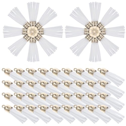 PERSELOSO 100 Stück Teiliges Leder Quasten Anhänger mit Praktischem Aufhängeloch Vielseitig für DIY Schmuck Schlüsselanhänger Taschen Handy deko Langlebig und Modisch für Bastelbedarf von PERSELOSO