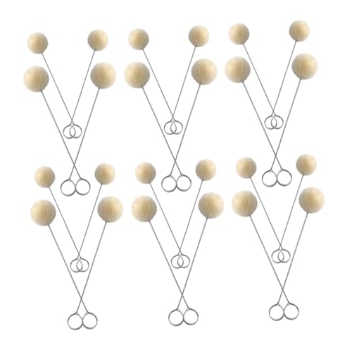 PERSELOSO 100 Stück Wollkugelbürsten Fleece Dauber Ball Pinsel für Lederfärbung Langem Metallgriff Gleichmäßige Farbabgabe für Professionelle Ergebnisse DIY Projekten von PERSELOSO