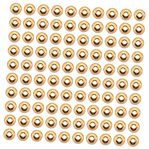 PERSELOSO 1000Stücke DIY Spacer Perlen mit Runde Schmuckperlen für Armband und Halskette Goldene Farbvarianten für Schmuckgestaltung und Bastelprojekte PERSELOSO 1000Stücke DIY Spacer Perlen mit Runde Schmuckperlen für Armband und Halskette Goldene Farbvarianten für Schmuckgestaltung und Bastelprojekte von PERSELOSO