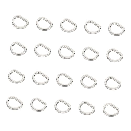 PERSELOSO 100Stücke D Ring Knöpfe für DIY Puppenbekleidung Langlebige Silberne Mini Zubehörteile für Puppen für Projekte und Puppen Outfits von PERSELOSO