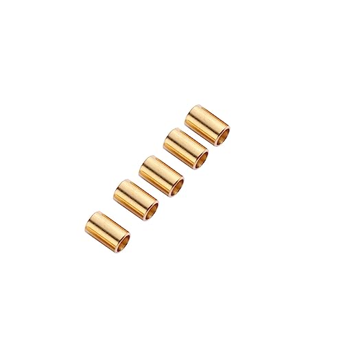 PERSELOSO 100Stücke DIY Schmuckzubehör Rundrohr und Gerade Rohre Perlen Kupfer für Handgemachte Armbänder und Bastelprojekte Außenmaß Lochgröße von PERSELOSO