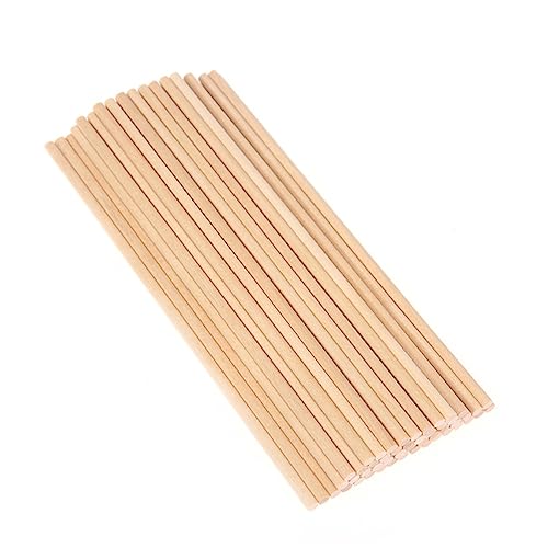 PERSELOSO 100Stücke Holzstäbe Rund Bastelstäbchen für DIY Modellbau Holzstäbchen für Kinderhandwerk und Vielseitig Einsetzbar Bastelmaterialien von PERSELOSO