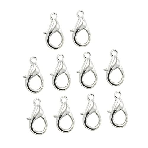 PERSELOSO 100Stücke Hummerschere Schmuckverschlüsse Zinklegierung Glänzendes Silber für DIY Halsketten und Armbänder Robustes Zubehör zur Schmuckherstellung für Selbstgemachte PERSELOSO 100Stücke Hummerschere Schmuckverschlüsse Zinklegierung Glänzendes Silber für DIY Halsketten und Armbänder Robustes Zubehör zur Schmuckherstellung für Selbstgemachte von PERSELOSO