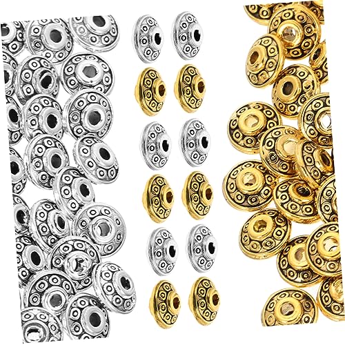 PERSELOSO 100Stücke Vintage Stil Legierung Spacer Perlen für DIY Schmuck Basteln Multifunktionale Abstandshalterperlen Antik für Armbandmaterial PERSELOSO 100Stücke Vintage Stil Legierung Spacer Perlen für DIY Schmuck Basteln Multifunktionale Abstandshalterperlen Antik für Armbandmaterial von PERSELOSO