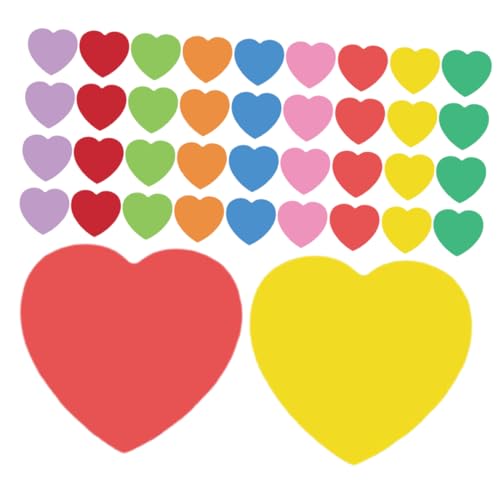 PERSELOSO 108 Stück Herzförmige Papierausschnitte Diy Deko für Klassenzimmer Bastelprojekte Valentinstag Beschreibbare Herzform für Kreative Anwendungen Farben von PERSELOSO