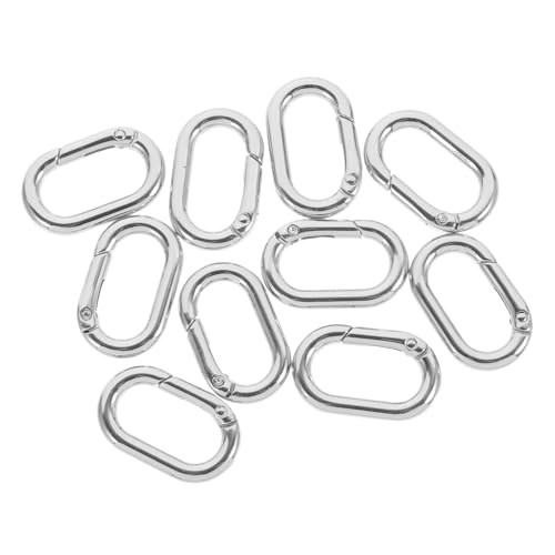 PERSELOSO 10Stücke Teiliges Ovaler Feder Karabiner Verschluss Metall Robuste Federschlüsselringschnalle für Taschen Rucksäcke und DIY Projekte Hochwertige Verarbeitung und Elegantes von PERSELOSO