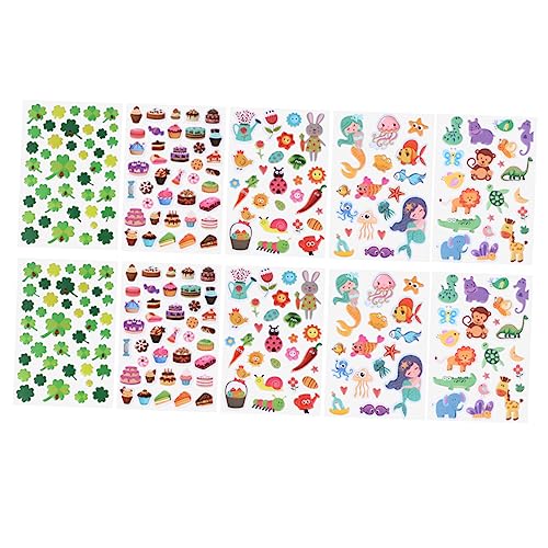 PERSELOSO 10stücke Tieraufkleber Für Teiliges Bunte Cartoon-Bubble-Sticker Zur Bastel Und Scrapbooking-Dekoration Zufällige Farben Selbstklebend Leicht Ablösbar Für Kreative Projekte PERSELOSO 10stücke Tieraufkleber Für Teiliges Bunte Cartoon-Bubble-Sticker Zur Bastel Und Scrapbooking-Dekoration Zufällige Farben Selbstklebend Leicht Ablösbar Für Kreative Projekte von PERSELOSO