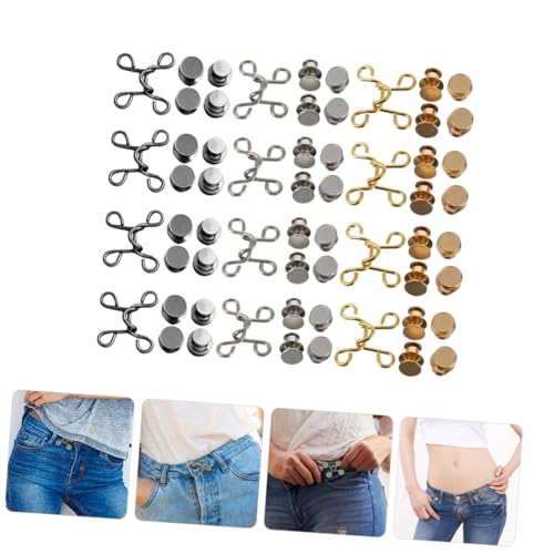 PERSELOSO 12 Sätze Teiliges Verstellbare Hosenknöpfe zum Taillen Enger Machen Wiederverwendbare Jeansknöpfe Silber Schwarz und Gold Einfach zu Befestigen Passend für Jeans Hosen Kleider PERSELOSO 12 Sätze Teiliges Verstellbare Hosenknöpfe zum Taillen Enger Machen Wiederverwendbare Jeansknöpfe Silber Schwarz und Gold Einfach zu Befestigen Passend für Jeans Hosen Kleider von PERSELOSO