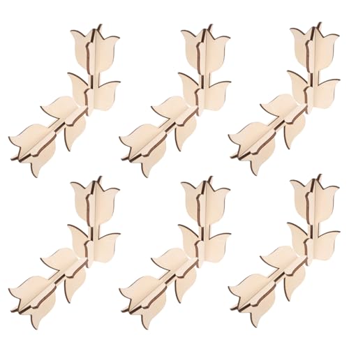 PERSELOSO 12 Sätze Unlackierte Holz Tulpen zum Bemalen Diy Bastelset für Frühlingsdekoration Tischaufsätze und Kreative Projekte Langlebig und Vielseitig Einsetzbar von PERSELOSO