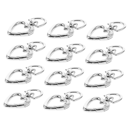 PERSELOSO 12 Stück Herz Schlüsselanhänger Clips Federschnalle für DIY Projekte Kleine Karabinerhaken für Taschen Schlüsselringe und Accessoires Silber PERSELOSO 12 Stück Herz Schlüsselanhänger Clips Federschnalle für DIY Projekte Kleine Karabinerhaken für Taschen Schlüsselringe und Accessoires Silber von PERSELOSO
