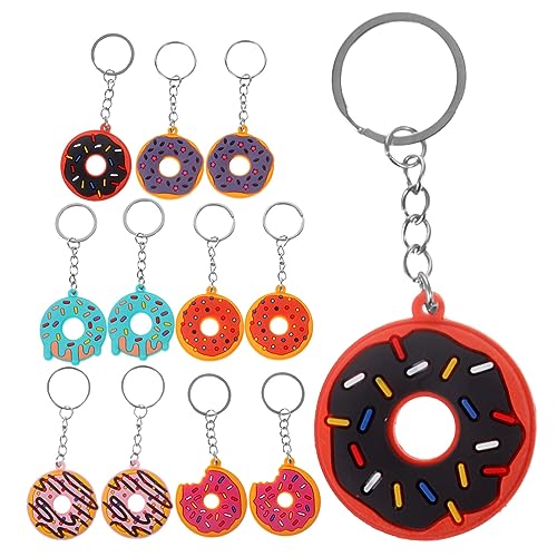 PERSELOSO 12 Stück Süße Packung Donut Schlüsselanhänger aus PVC Lustige Kreative Taschenanhänger mit Realistischem Donut Design für Partys und PERSELOSO 12 Stück Süße Packung Donut Schlüsselanhänger aus PVC Lustige Kreative Taschenanhänger mit Realistischem Donut Design für Partys und von PERSELOSO